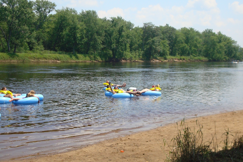 Wisconsin Dells Tubing Down River